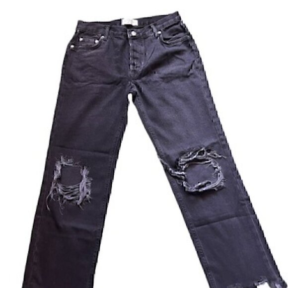 WE THE FREE MAGGIE MIDRISE STRAIGHT-LEG WASHED, 100% COTTON , BLACK, SIZE 26 - Picture 5 of 7